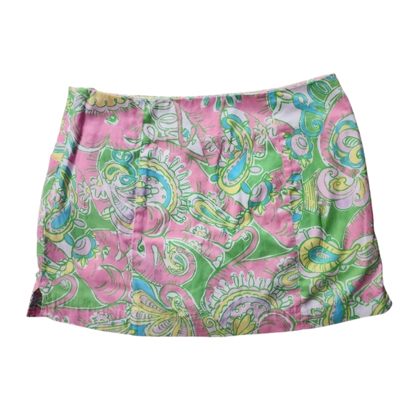 Lily poulter size4  skort, hidden side zip with button, multi colored floral - Picture 7 of 8